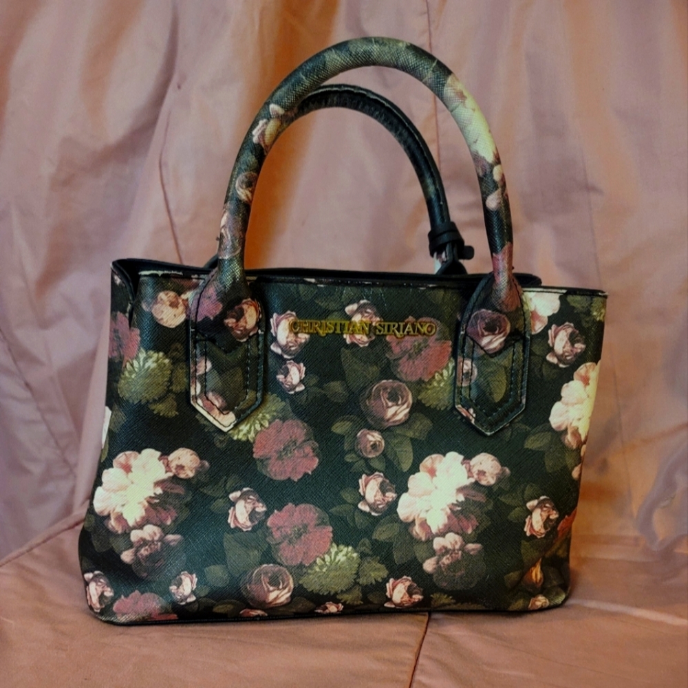 Christian Siriano Floral Black and Pink Woman's Handbag